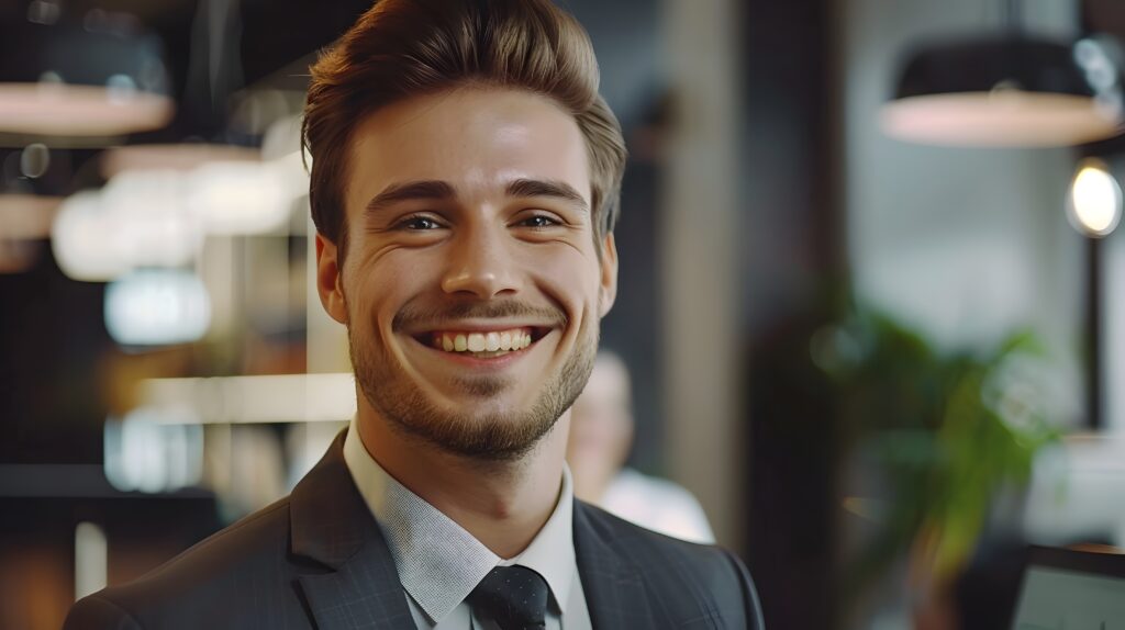 بلیچینگ 2 vecteezy confident and cheerful young corporate professional in suit 47268626