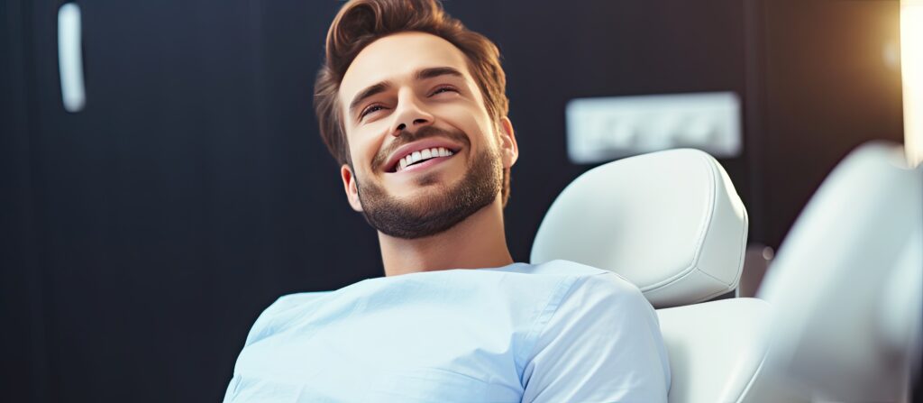 بلیچینگ 4 vecteezy young man receiving dental care with copy space for background 27215594